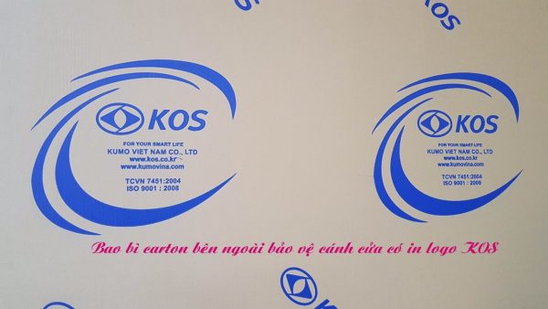 trên thùng catton cáo in hình logo