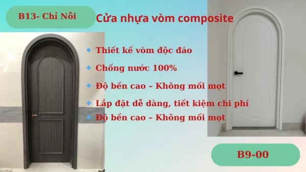 Cửa nhựa composite thiết kế vòm cao cấp 