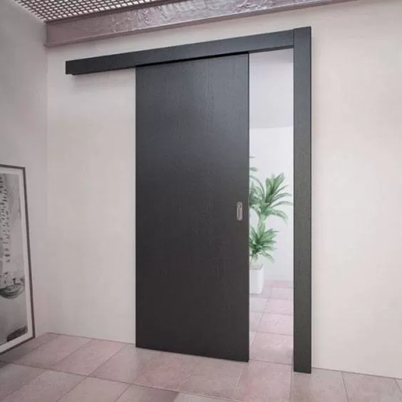 Cửa lùa màu xám