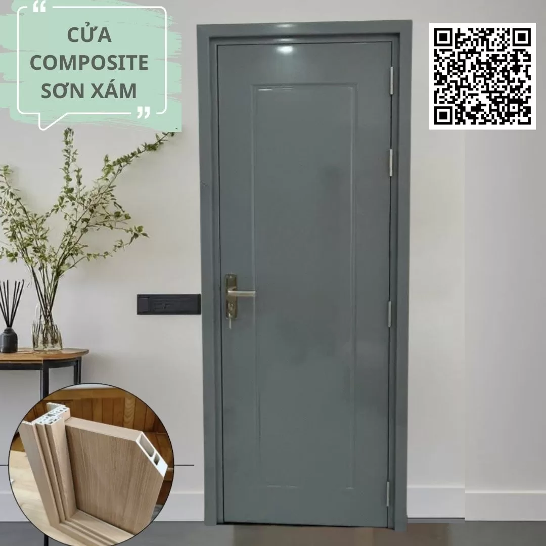 cửa nhựa composite sơn màu PU