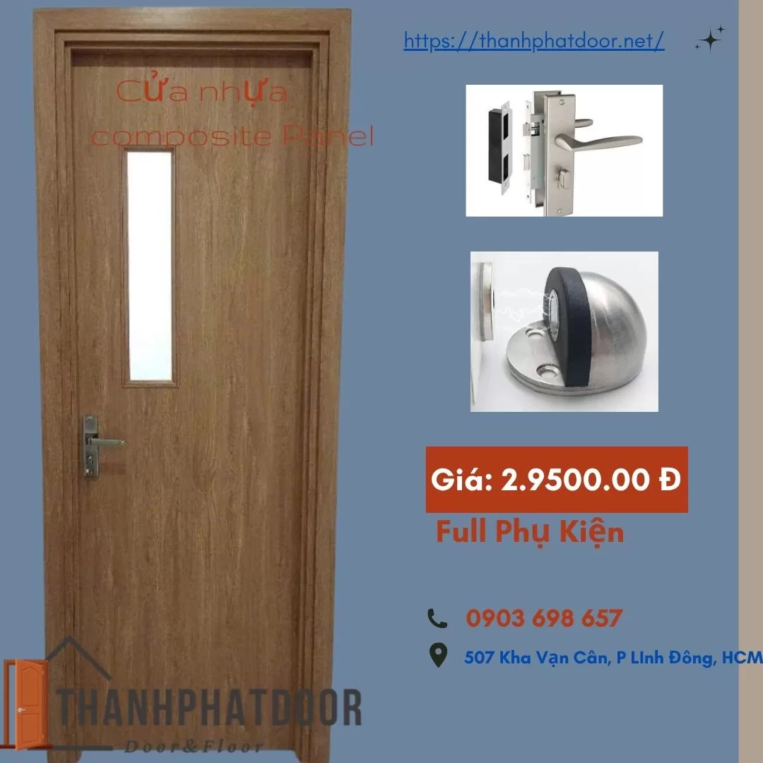 Cửa nhựa composite panel phối kính