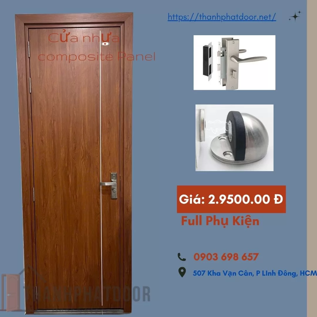 Cửa nhựa composite panel chống nước cho phòng tắm