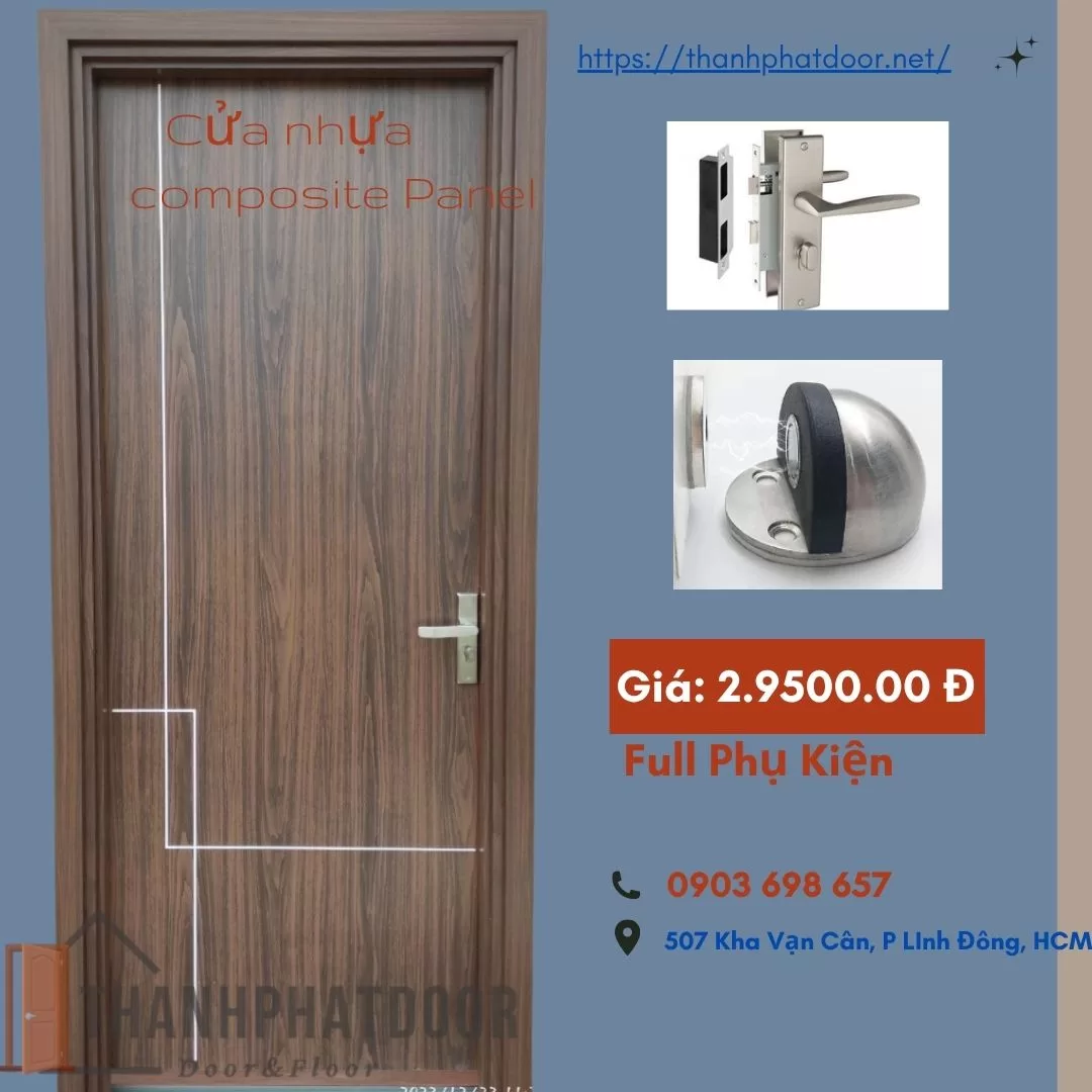 Cửa nhựa compsosite Panel màu nâu