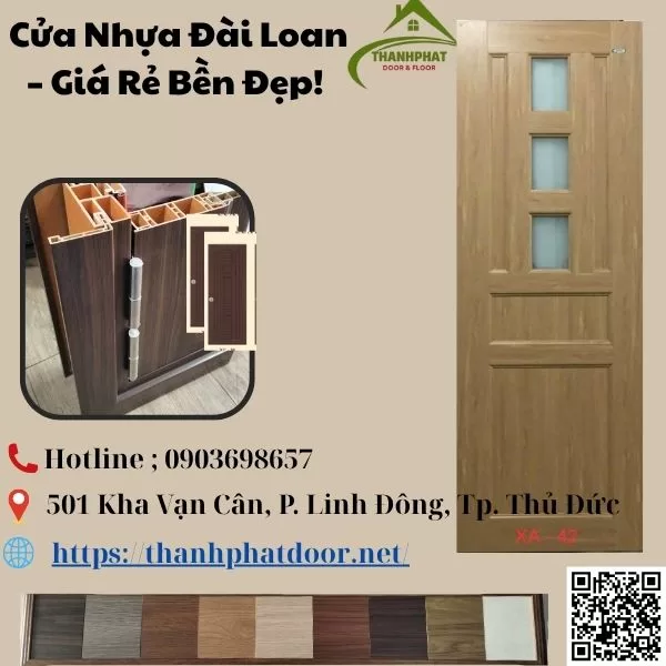Cửa nhựa Đài Loan nhà vệ sinh dưới 2 triệu
